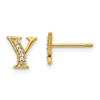 Shop Stylish 14K Gold Diamond Initial Y Earrings - Affordable Luxury Jewelry