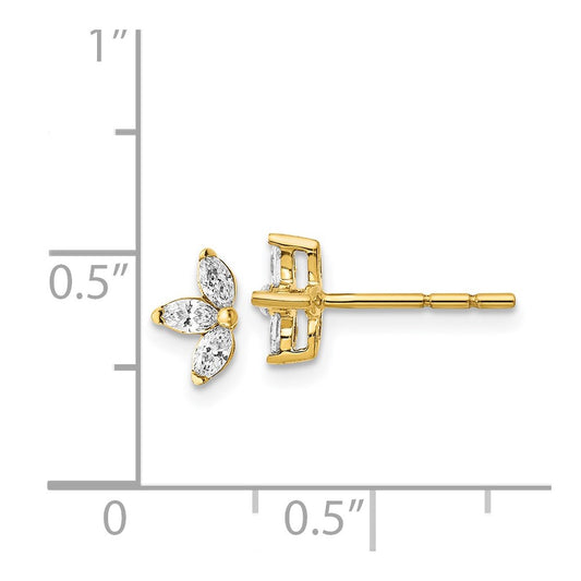 Shop Exclusive 14K Gold Marquise Diamond Three-Stone Earrings | Stylish Value