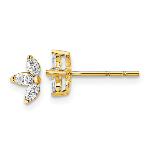 Shop Exclusive 14K Gold Marquise Diamond Three-Stone Earrings | Stylish Value