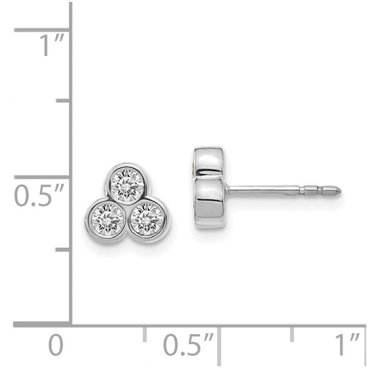 Buy Exclusive 14K White Gold Three-Stone Diamond Earrings - Affordable Luxury