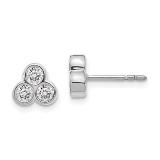 Buy Exclusive 14K White Gold Three-Stone Diamond Earrings - Affordable Luxury