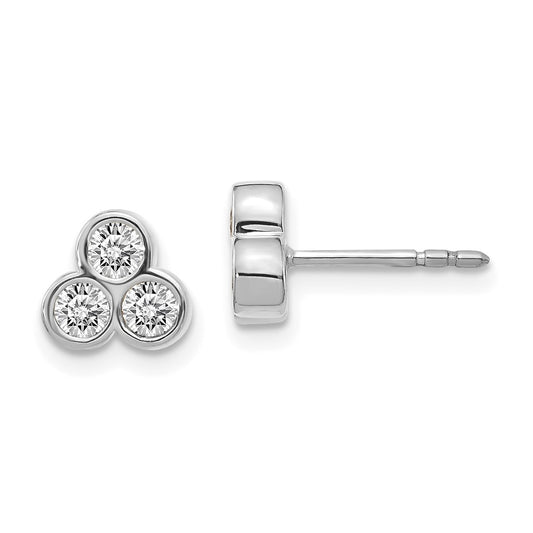 Buy Exclusive 14K White Gold Three-Stone Diamond Earrings - Affordable Luxury