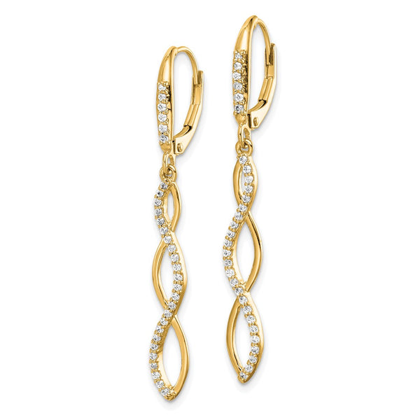 14K Gold Diamond Leverback Earrings - Style GR1-1002683