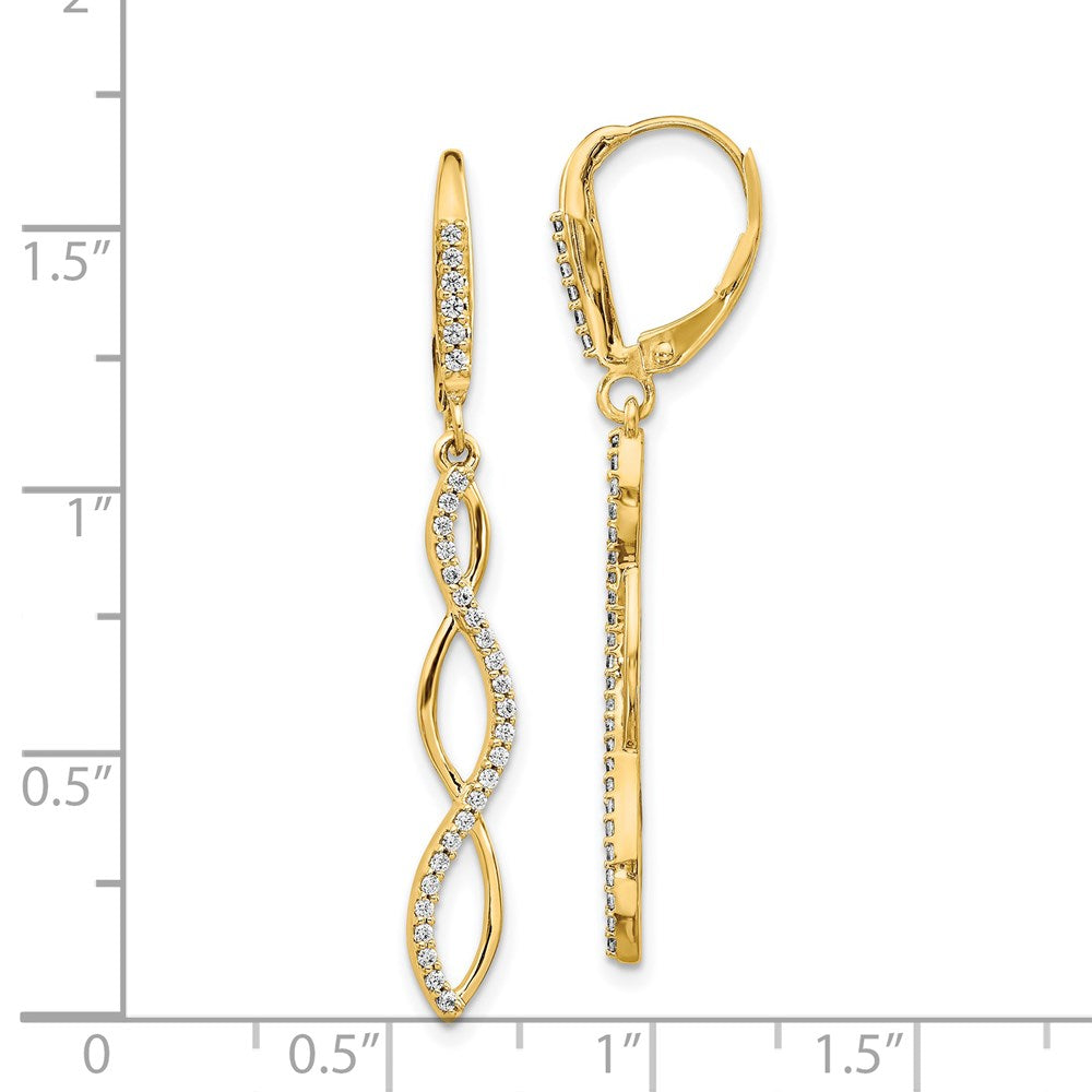 Designer 14K Gold Diamond Leverback Earrings - Stylish & Affordable Luxury