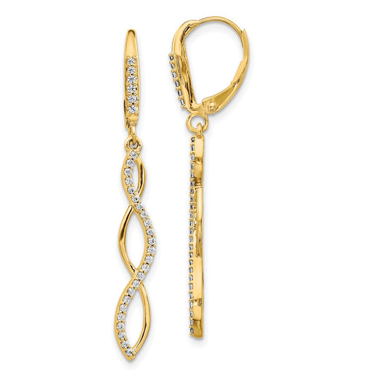 Designer 14K Gold Diamond Leverback Earrings - Stylish & Affordable Luxury