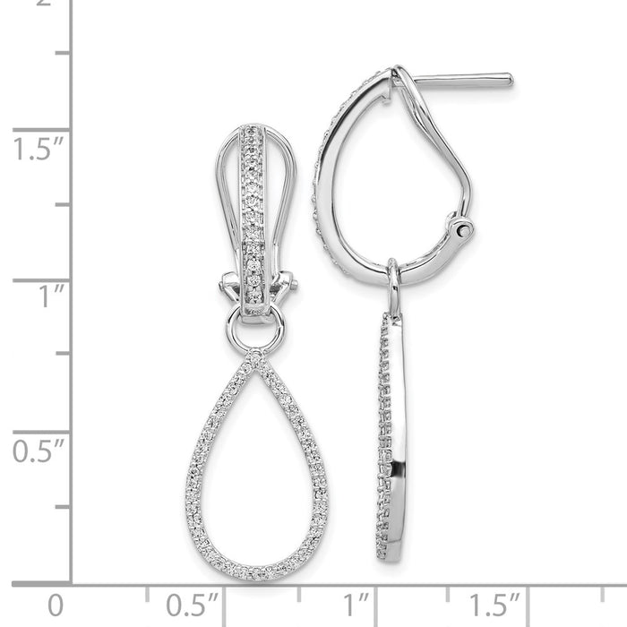 Order Stylish 14K White Gold Diamond Teardrop Dangle Earrings - Luxury Design-4