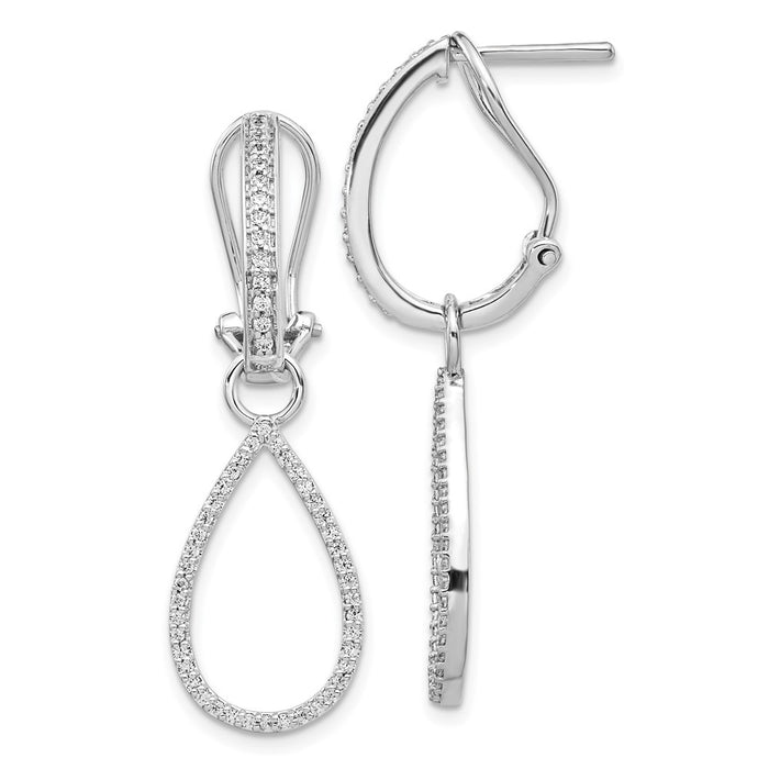 Order Stylish 14K White Gold Diamond Teardrop Dangle Earrings - Luxury Design-1