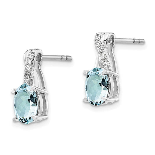Shop Exclusive 14K White Gold Aquamarine & Diamond Earrings | Stylish Luxury