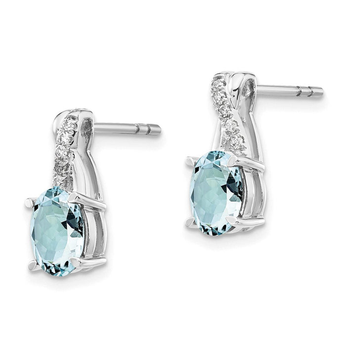 Shop Exclusive 14K White Gold Aquamarine & Diamond Earrings | Stylish Luxury-2