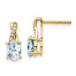 Buy Exclusive 14K Gold Aquamarine & Diamond Earrings - Stylish Luxury Value-1