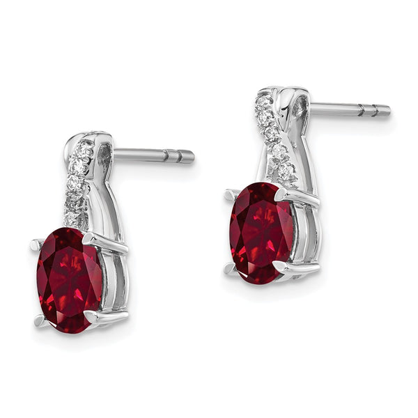 10K White Gold Ruby & Diamond Earrings - Style GR1-1002721