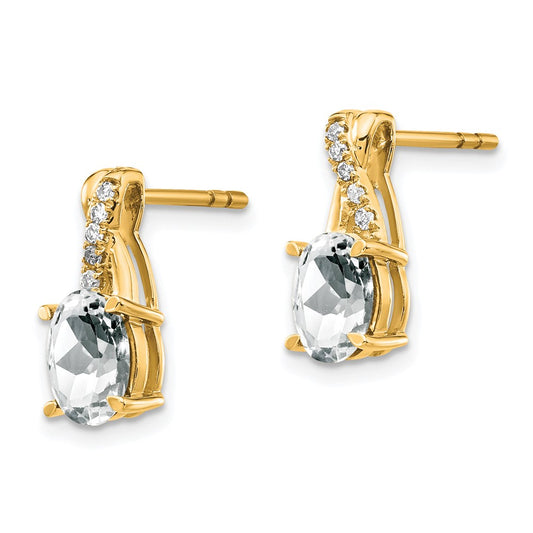 Shop Exclusive 14K White Gold Earrings with Topaz & Diamond Accents - Stylish Value!