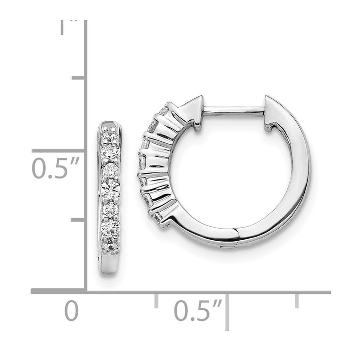 Exclusive 14K White Gold Diamond-Accented Hinged Hoop Earrings - Stylish Value-4