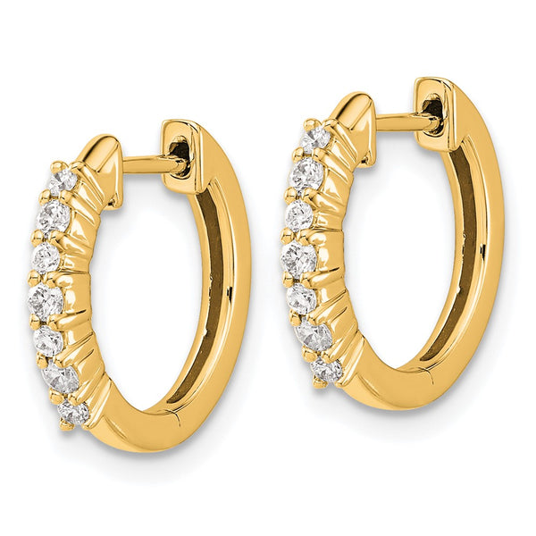 14K Gold Diamond-Accented Hinged Hoop Earrings - Style GR1-1002738