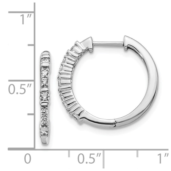 Buy Stylish 14K White Gold Diamond-Accented Hoop Earrings - Affordable Luxury!-4