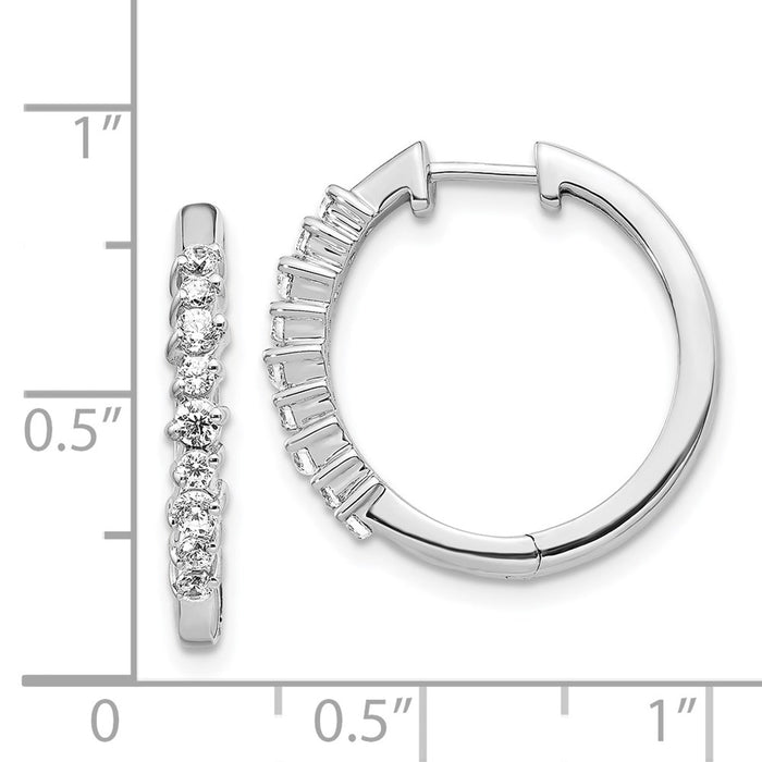 Buy Stylish 14K White Gold Diamond-Accented Hinged Hoop Earrings | 1.5"-4