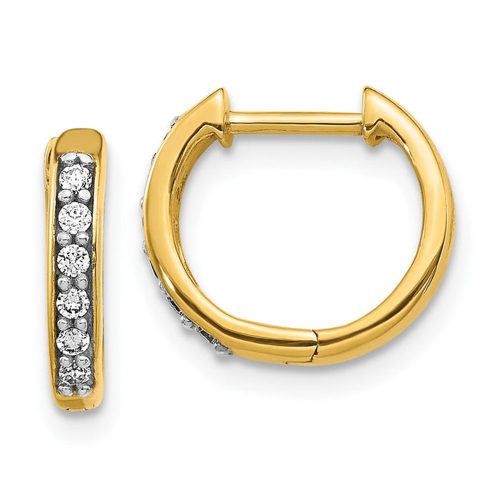 Buy Stylish 10K Gold Diamond-Accented Hinged Hoop Earrings | Affordable Luxury-1