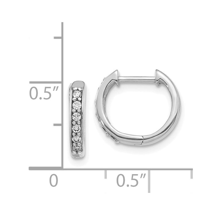 Buy Stylish 14K White Gold Diamond-Accented Hinged Hoop Earrings - 1.5"-4