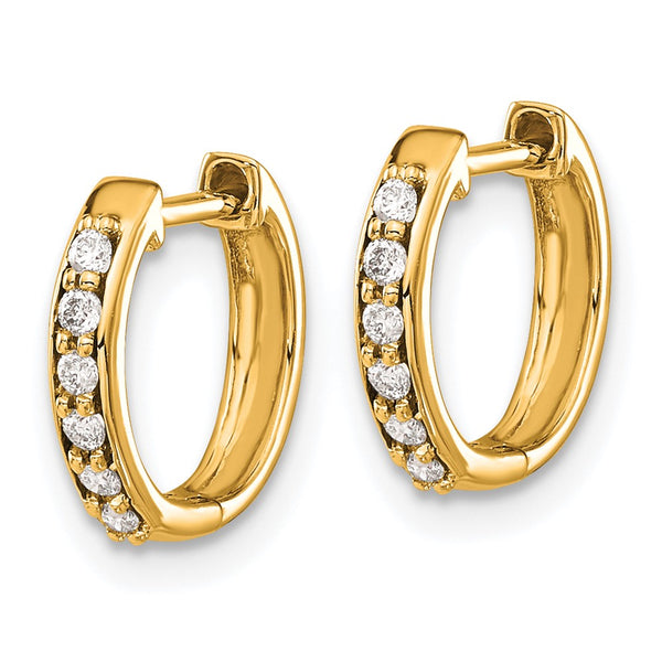 14K Gold Diamond-Accented Hinged Hoop Earrings - 1.5" Diameter - Style GR1-1021386