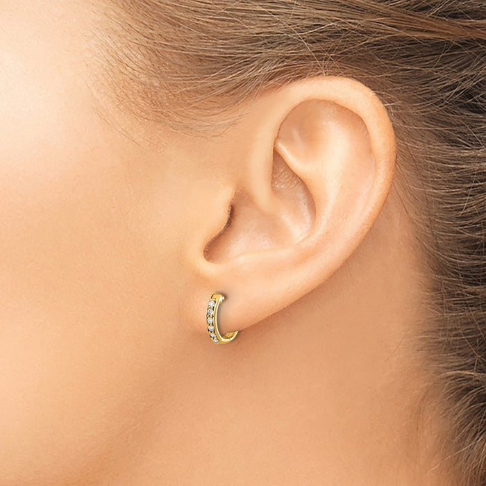 Shop Stylish 14K Gold Diamond-Accented Hinged Hoop Earrings - 1.5" Diameter-3