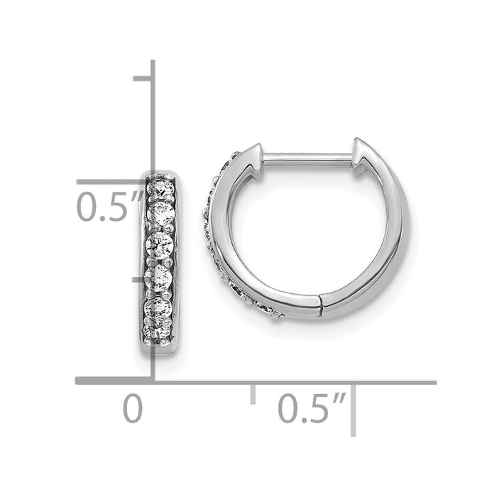 Exclusive 10K White Gold Diamond-Accented Hoop Earrings - Stylish Value-4