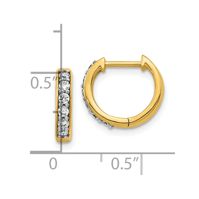 High-Quality 10K Gold Diamond-Accented Hoop Earrings - Stylish & Affordable!-4