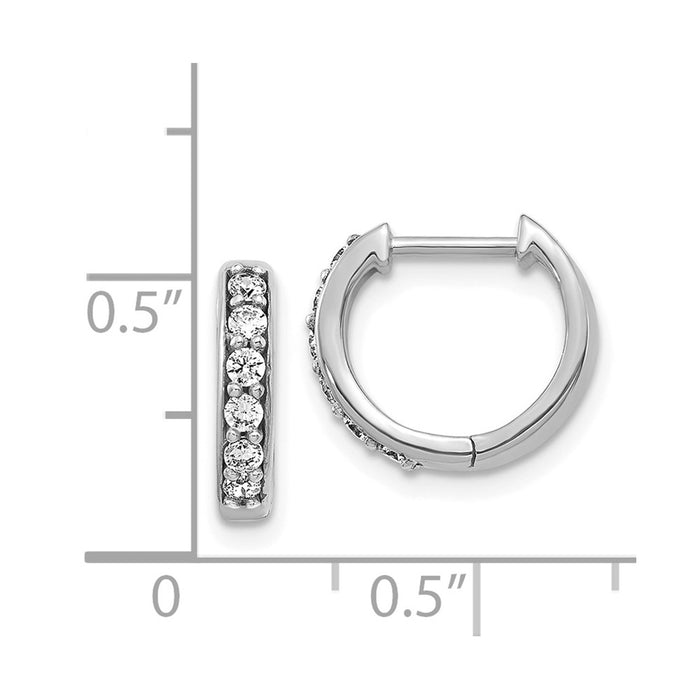 Exclusive 14K White Gold Diamond-Accented Hoop Earrings | Affordable Luxury-4