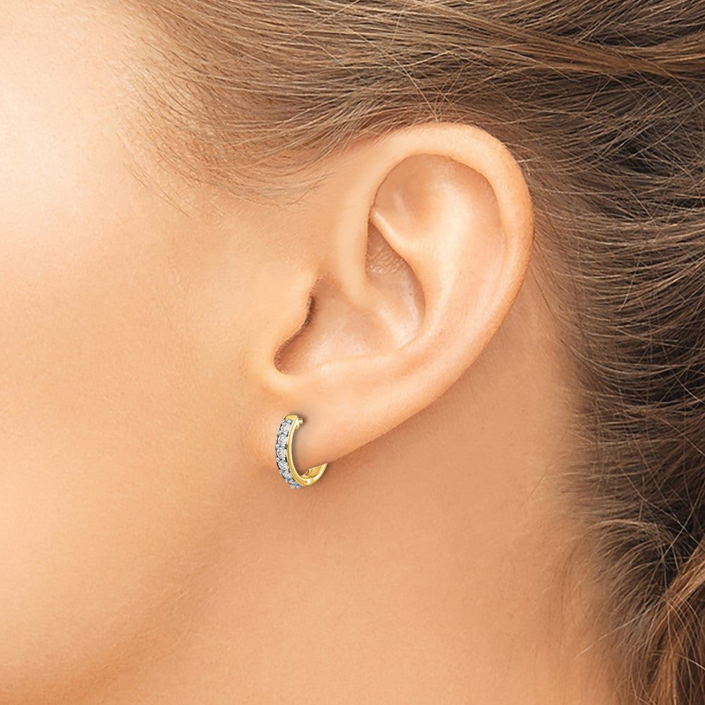 Buy Designer 14K Gold Diamond-Accented Hinged Hoop Earrings | Stylish Value!