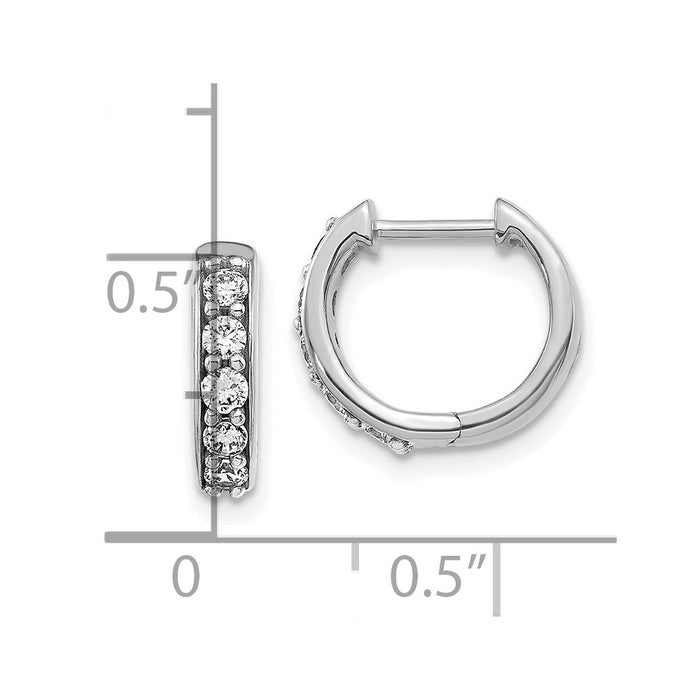 Exclusive 10K White Gold Diamond-Accented Hoop Earrings - Stylish Value!-4