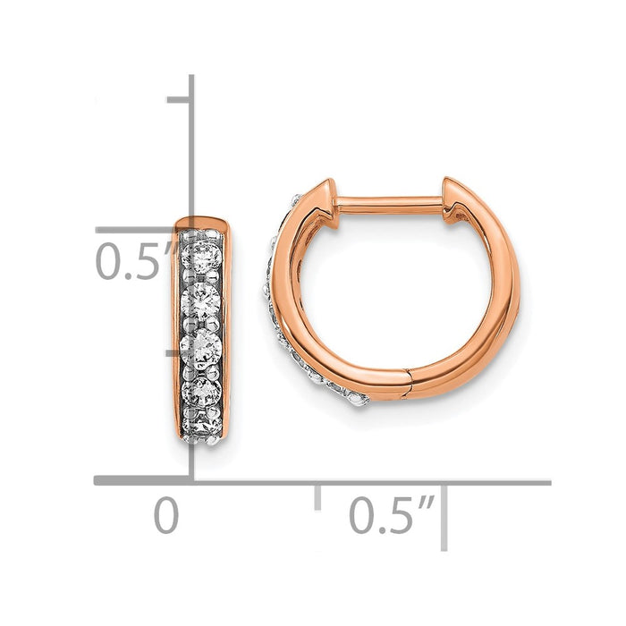 Buy Stylish 14K Rose Gold Hinged Hoop Earrings with Diamond Accents-4