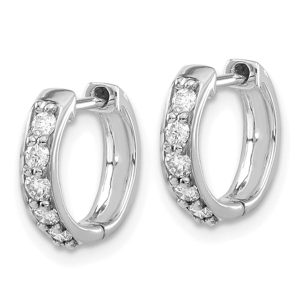 14K White Gold Hinged Hoop Earrings with 1/3 Carat Lab-Grown Diamonds - Style GR1-1002744