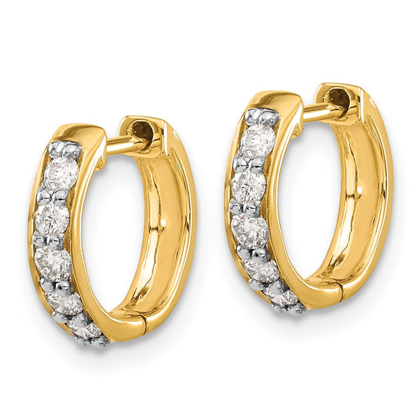 14K Gold Hinged Hoop Earrings with 1/3 Carat Lab-Grown Diamonds - Style GR1-1002745