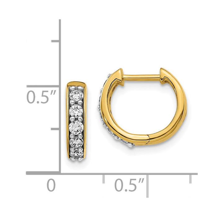 Shop Exclusive 14K Gold Hinged Hoop Earrings with Diamonds - Stylish Value!-4