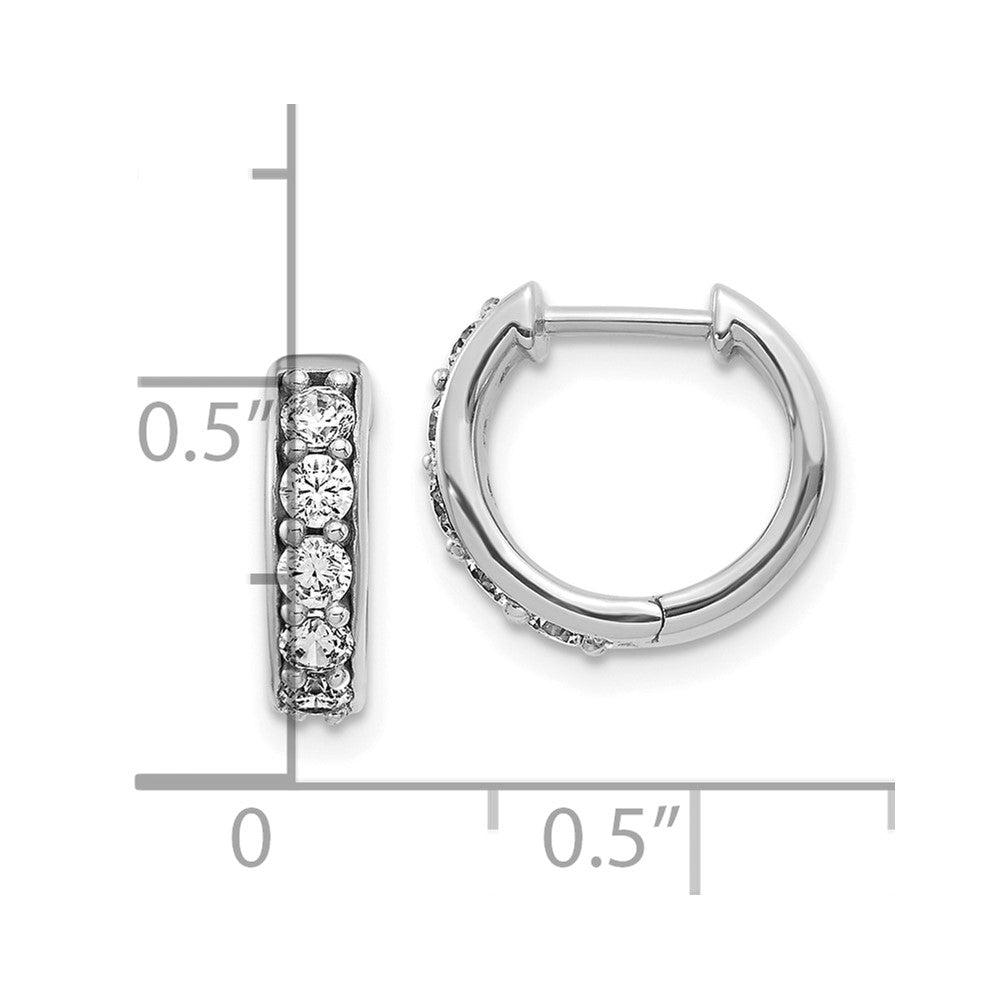 High-Quality 10K White Gold Diamond-Accented Hoop Earrings - Stylish Value!