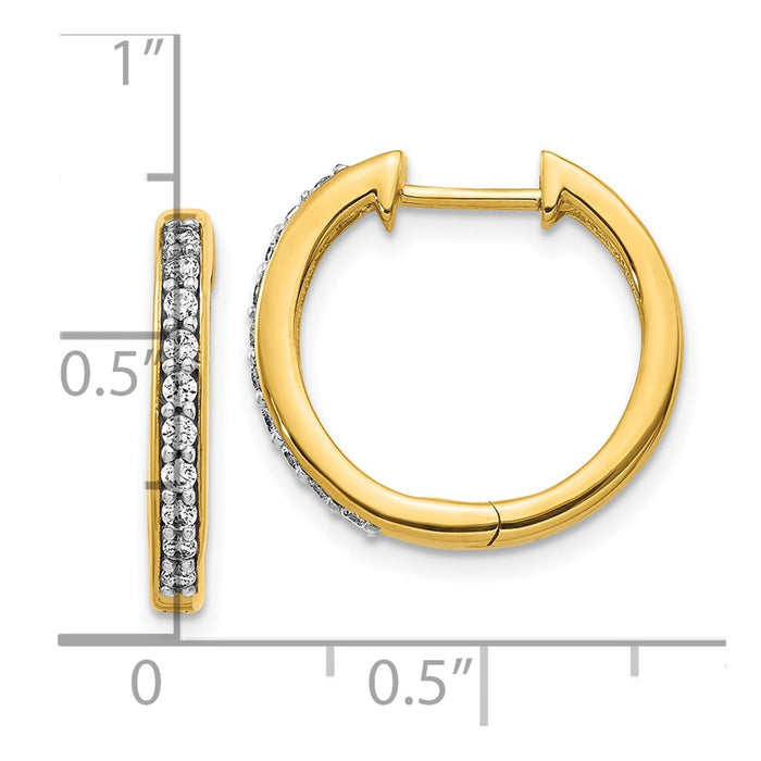 Exclusive 10K Gold Diamond-Accented Hinged Hoop Earrings - Stylish Luxury!-4