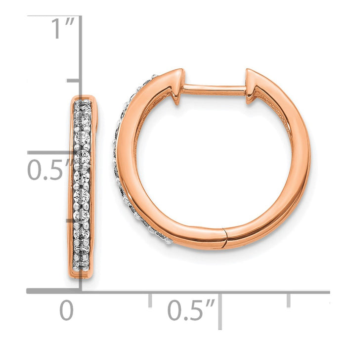 Buy Stylish 14K Rose Gold Diamond-Accented Hinged Hoop Earrings 1.5"-4