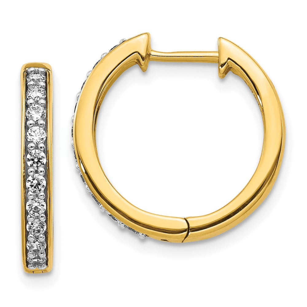 High-Quality 10K Gold Diamond-Accented Hoop Earrings - Stylish & Affordable