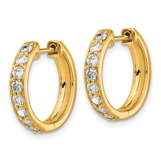 Shop 10K Gold Diamond-Accented Hinged Hoop Earrings | Stylish & Affordable Design