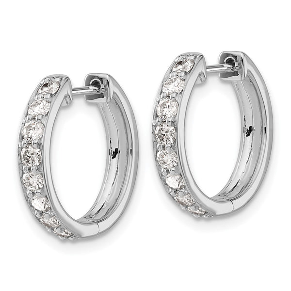 14K White Gold Diamond-Accented Hoop Earrings - Style GR1-1021473
