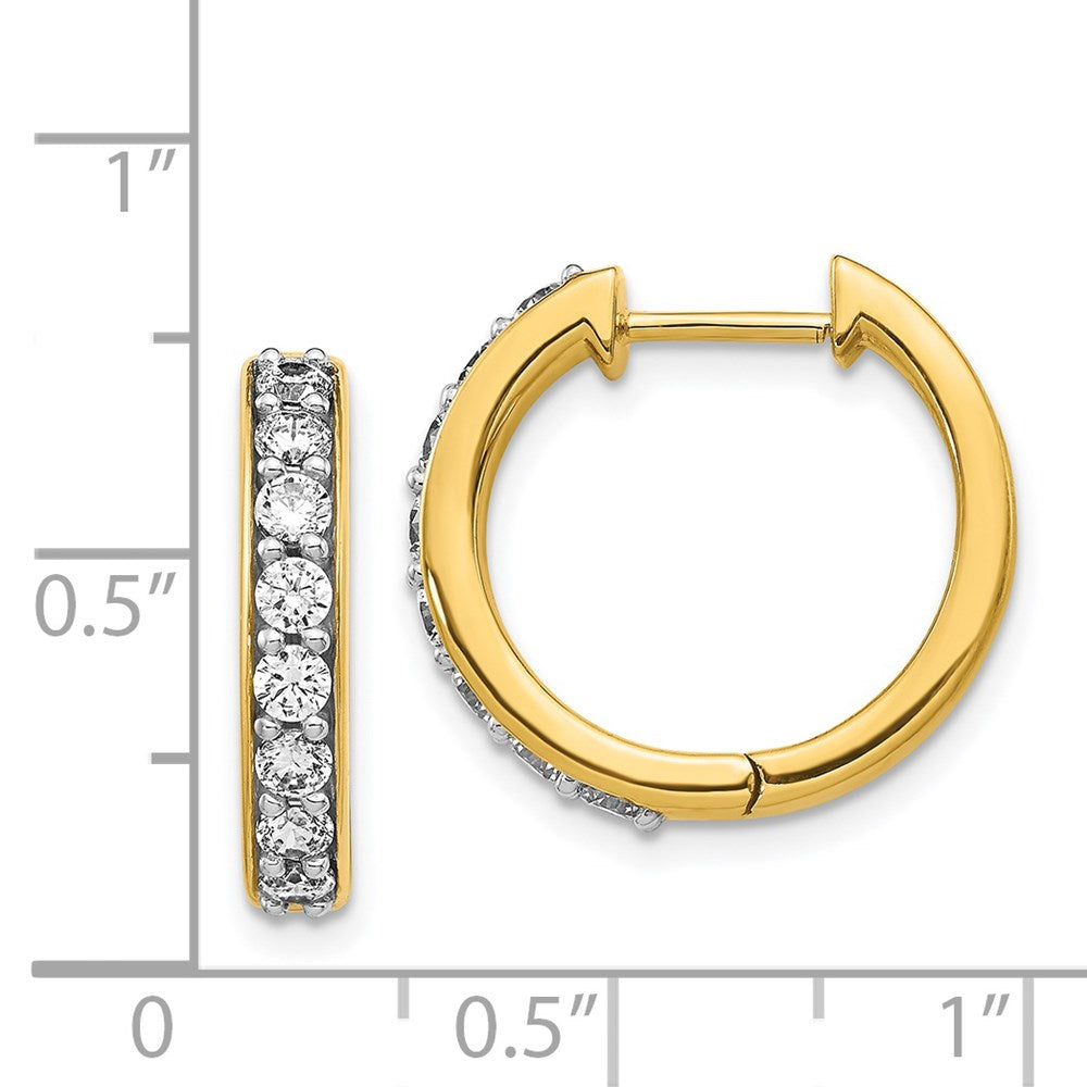 Buy 14K Gold Diamond-Accented Hinged Hoop Earrings - Stylish & Affordable!
