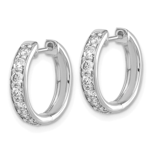 10K White Gold Diamond-Accented Hinged Hoop Earrings - Style GR1-1021169