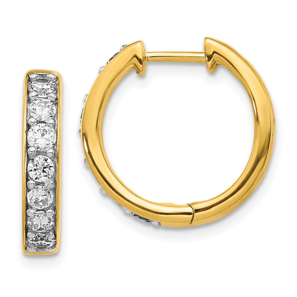 10K Gold Diamond-Accented Hinged Hoop Earrings - Style GR1-1021178