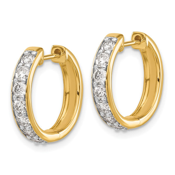 14K Gold Diamond-Hinged Hoop Earrings - Style GR1-1002751
