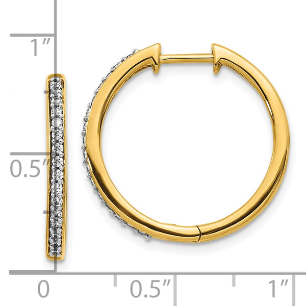 10K Gold Diamond-Accented Hinged Hoop Earrings - Style GR1-1021180
