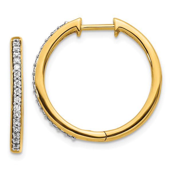 10K Gold Diamond-Accented Hinged Hoop Earrings - Style GR1-1021180