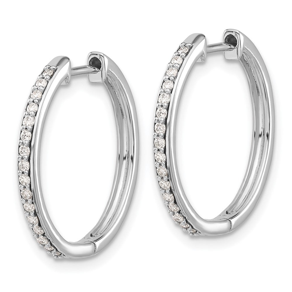 Buy Exclusive 14K White Gold Diamond-Accented Hinged Hoop Earrings - Stylish Design