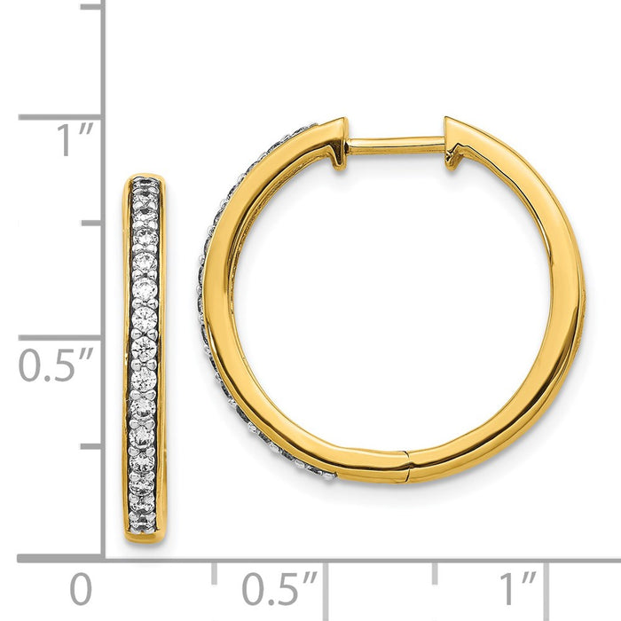 Exclusive 14K Gold Diamond-Accented Hinged Hoop Earrings | Stylish Value-4