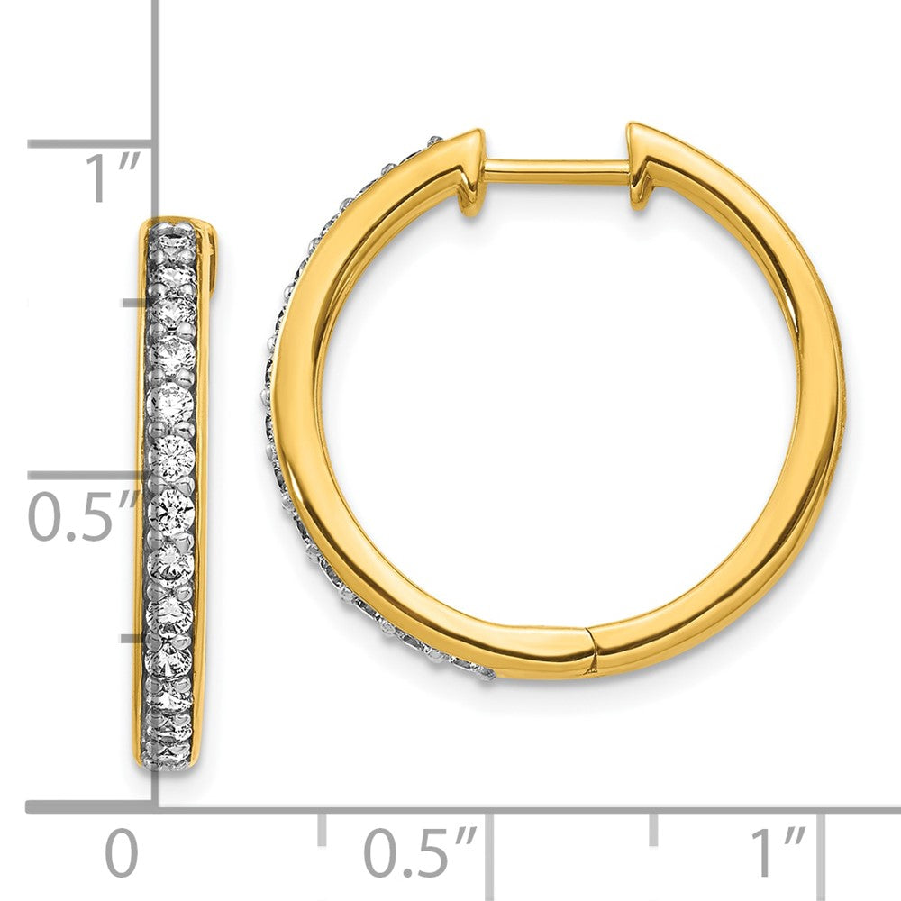 High-Quality 10K Gold Diamond-Accented Hinged Hoop Earrings - Stylish Value