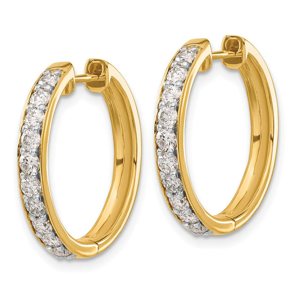 10K Gold Diamond-Accented Hinged Hoop Earrings - Style GR1-1021044