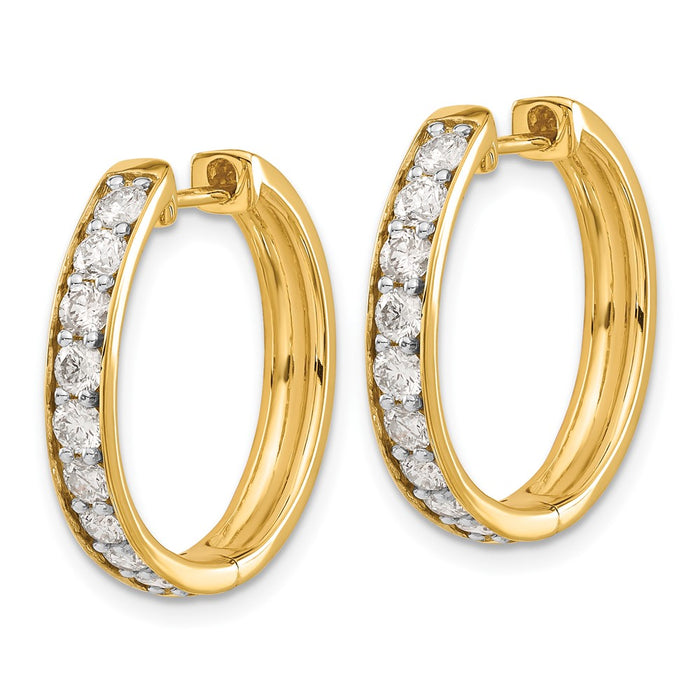 High-Quality 10K Gold Diamond-Accented Hinged Hoop Earrings - Stylish Value!-2